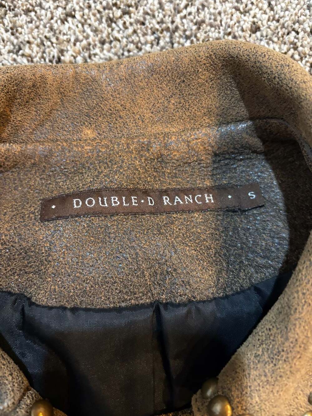 Double D Ranch Western Leather Jacket with Fringe and Stud Detail - Picture 2 of 7